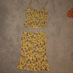 Two piece yellow floral set